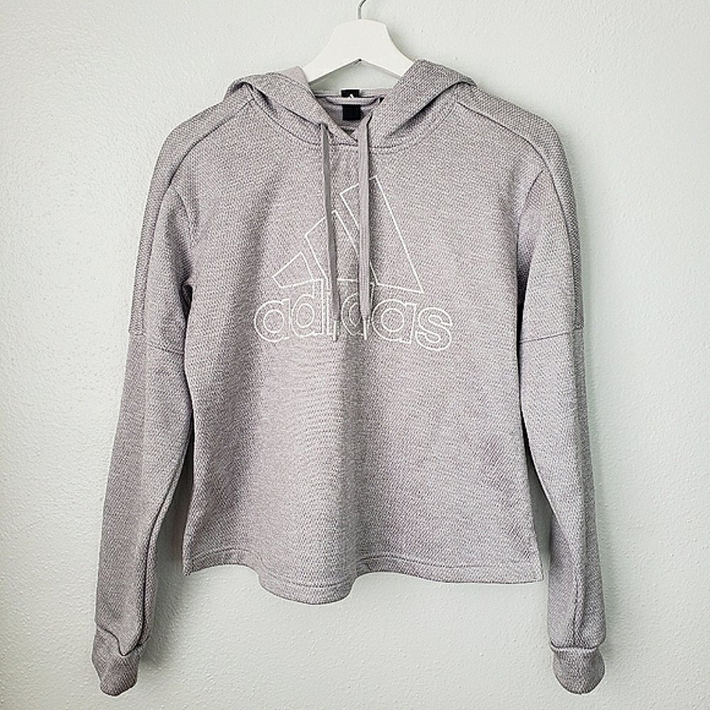Adidas Climawarm Light Gray Pullover Hoodie Small